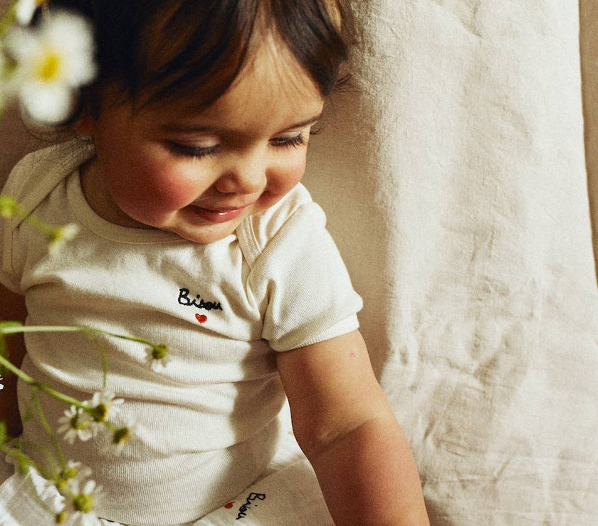 Bisou embroidered bodysuit - Laeta Kids
