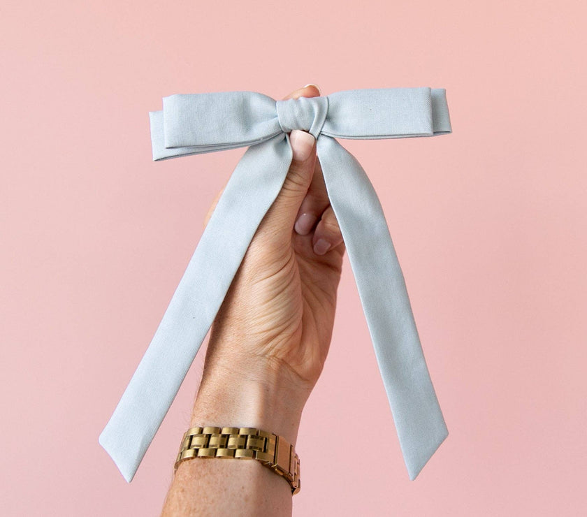 Faded Denim | Schoolgirl Bow - Laeta Kids