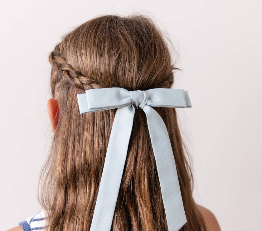 Faded Denim | Schoolgirl Bow - Laeta Kids