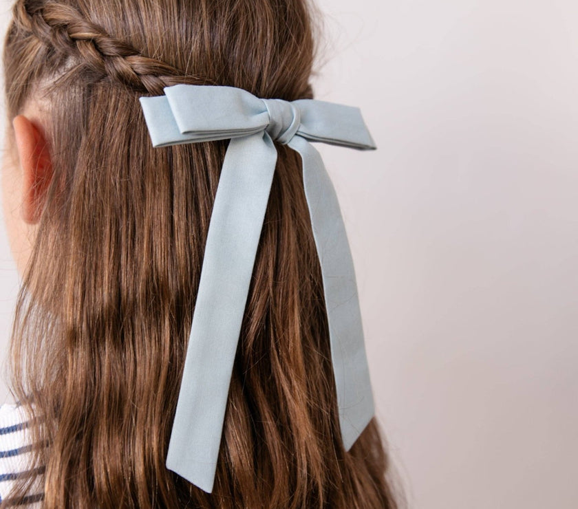 Faded Denim | Schoolgirl Bow - Laeta Kids