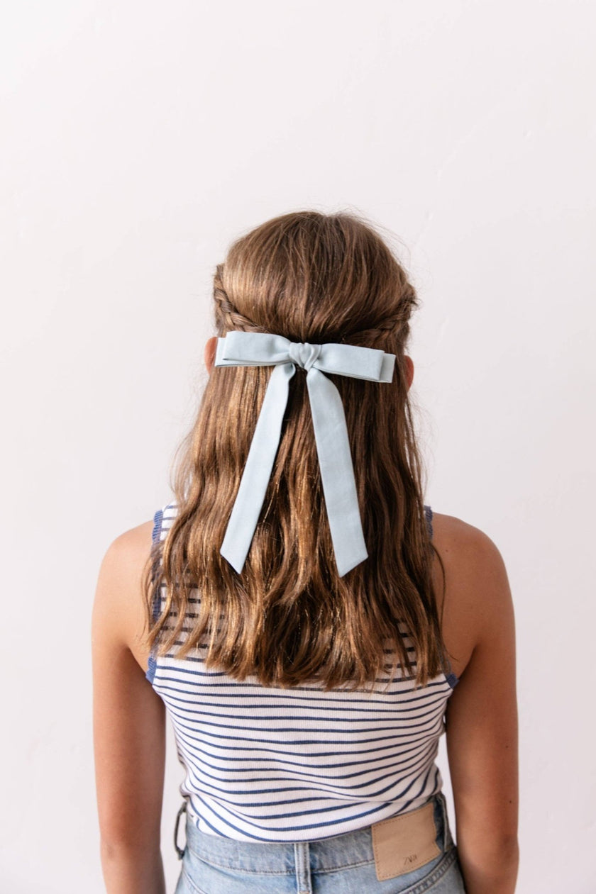 Faded Denim | Schoolgirl Bow - Laeta Kids