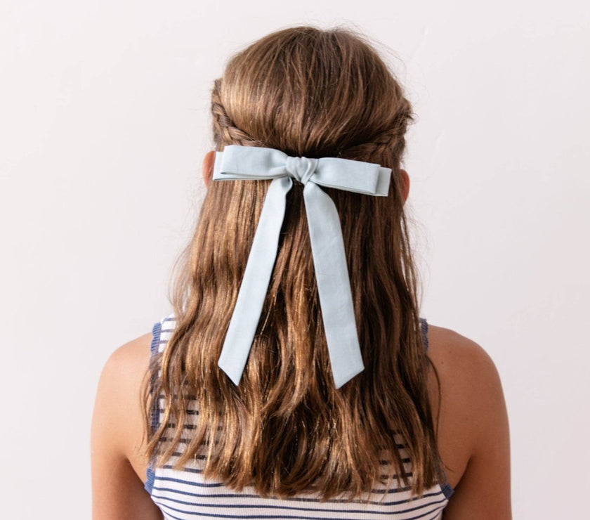 Faded Denim | Schoolgirl Bow - Laeta Kids