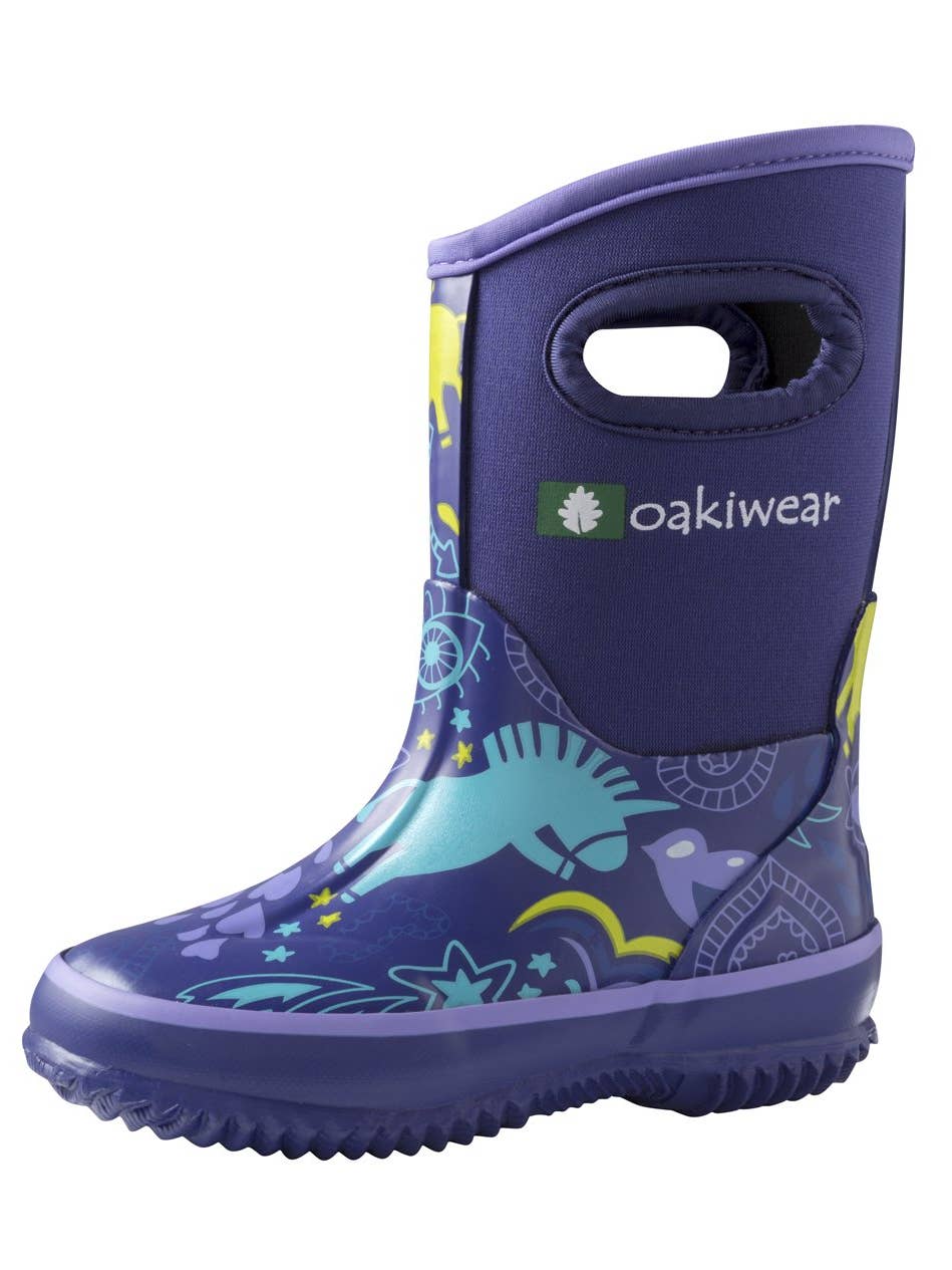 *Preorder* Neoprene Boots Purple Unicorn - only big kid sizes available, 13, 1, 2, 3, 4