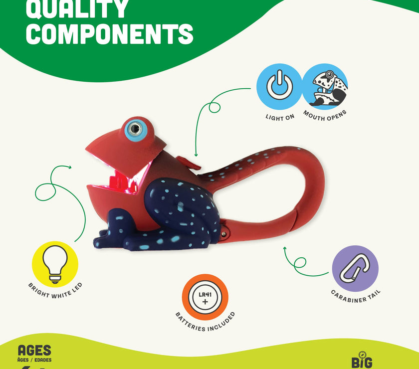 LifeLight Animal Carabiner Flashlight - Red Frog - Laeta Kids