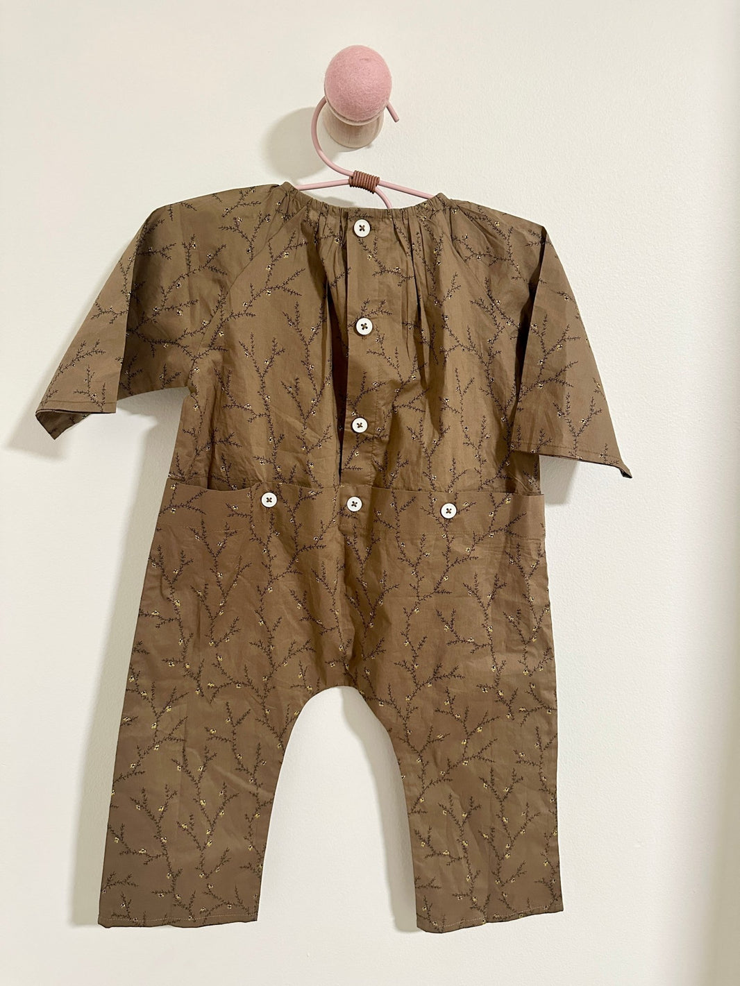 Mabo Brown Floral Brown Romper - Laeta Kids