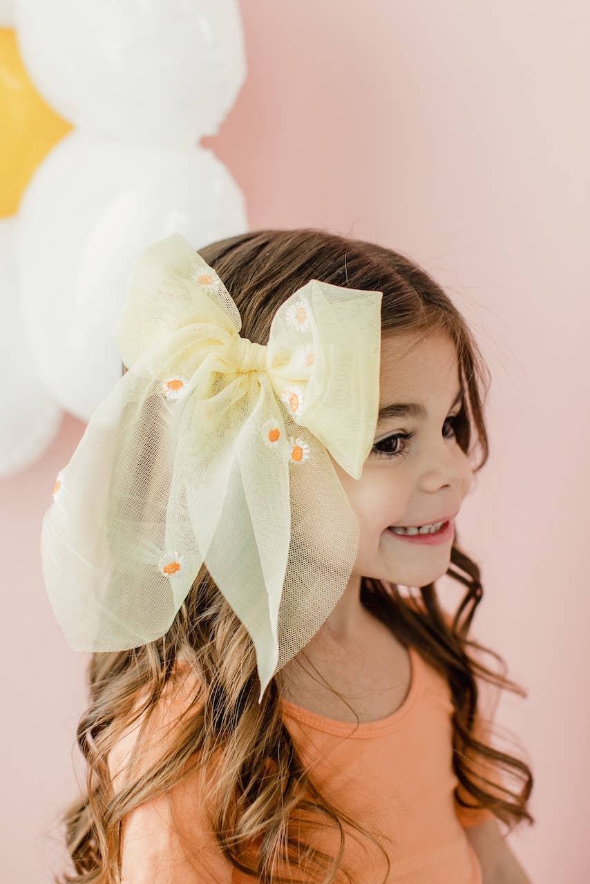 Sunrise Daisy | Tulle Statement Bow - Laeta Kids