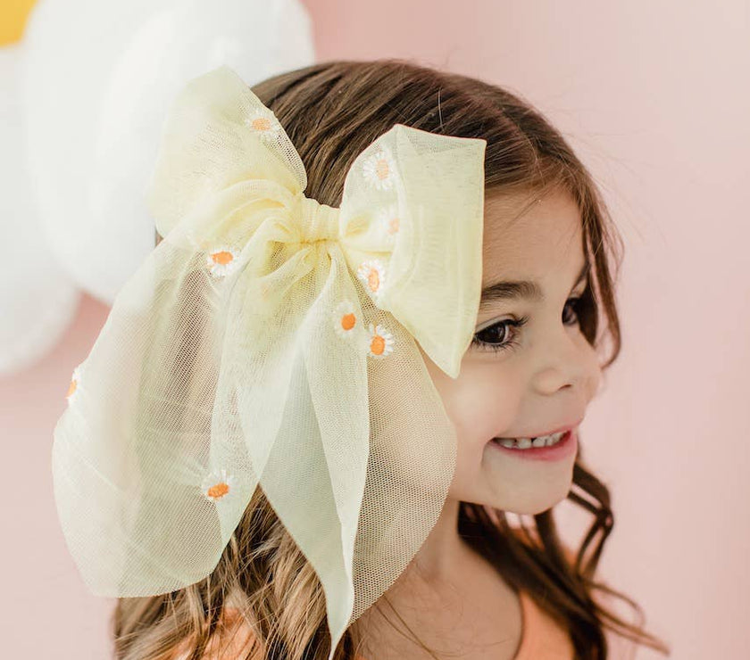 Sunrise Daisy | Tulle Statement Bow - Laeta Kids