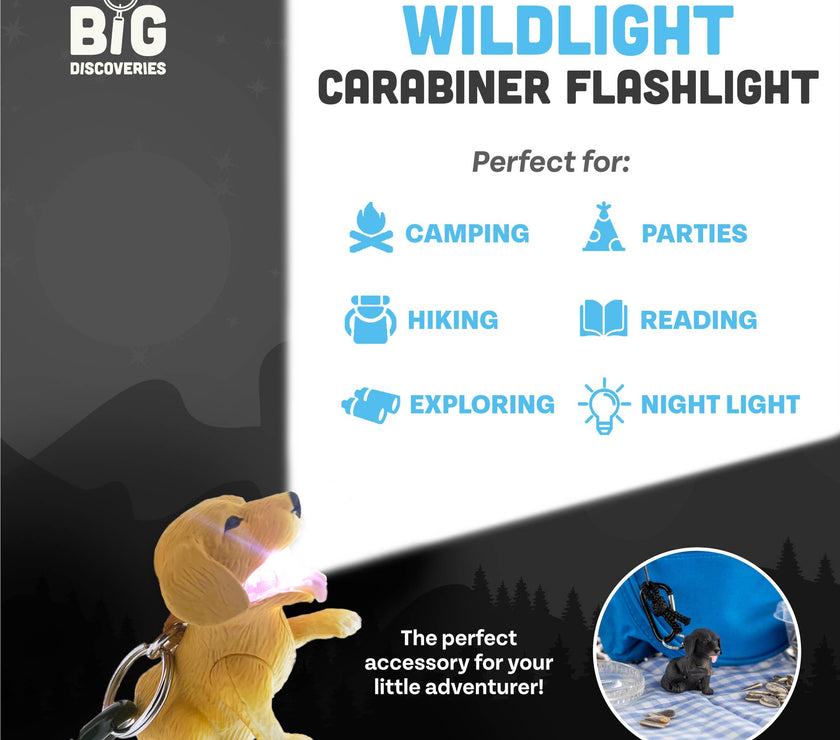 WildLight Animal Carabiner Flashlight - Retriever Dog - Laeta Kids