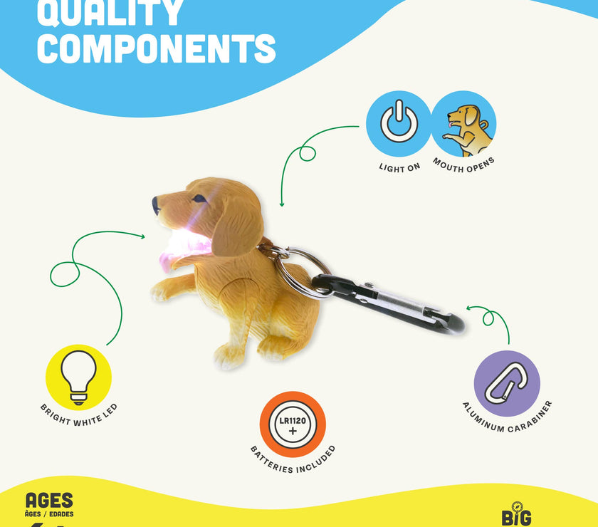 WildLight Animal Carabiner Flashlight - Retriever Dog - Laeta Kids