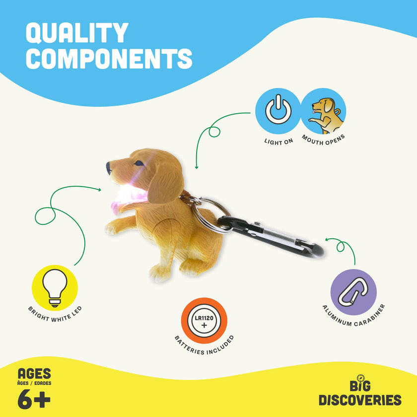WildLight Animal Carabiner Flashlight - Retriever Dog - Laeta Kids