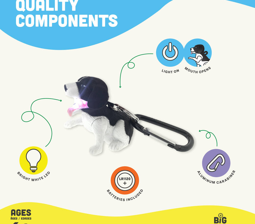 WildLight Animal Carabiner Flashlight - Spaniel Dog - Laeta Kids