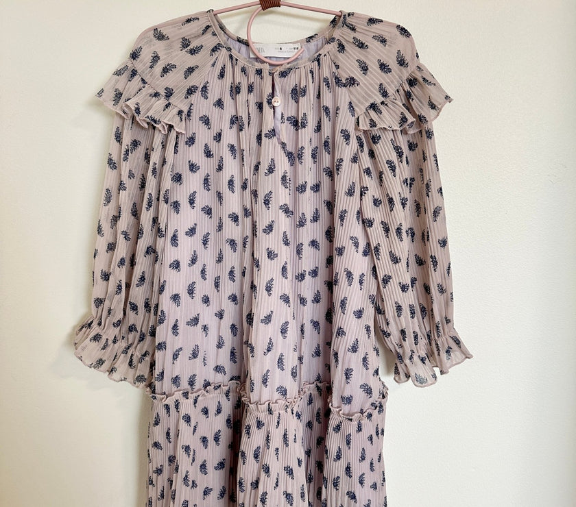 Zara Pleated Lavender Floral - Laeta Kids
