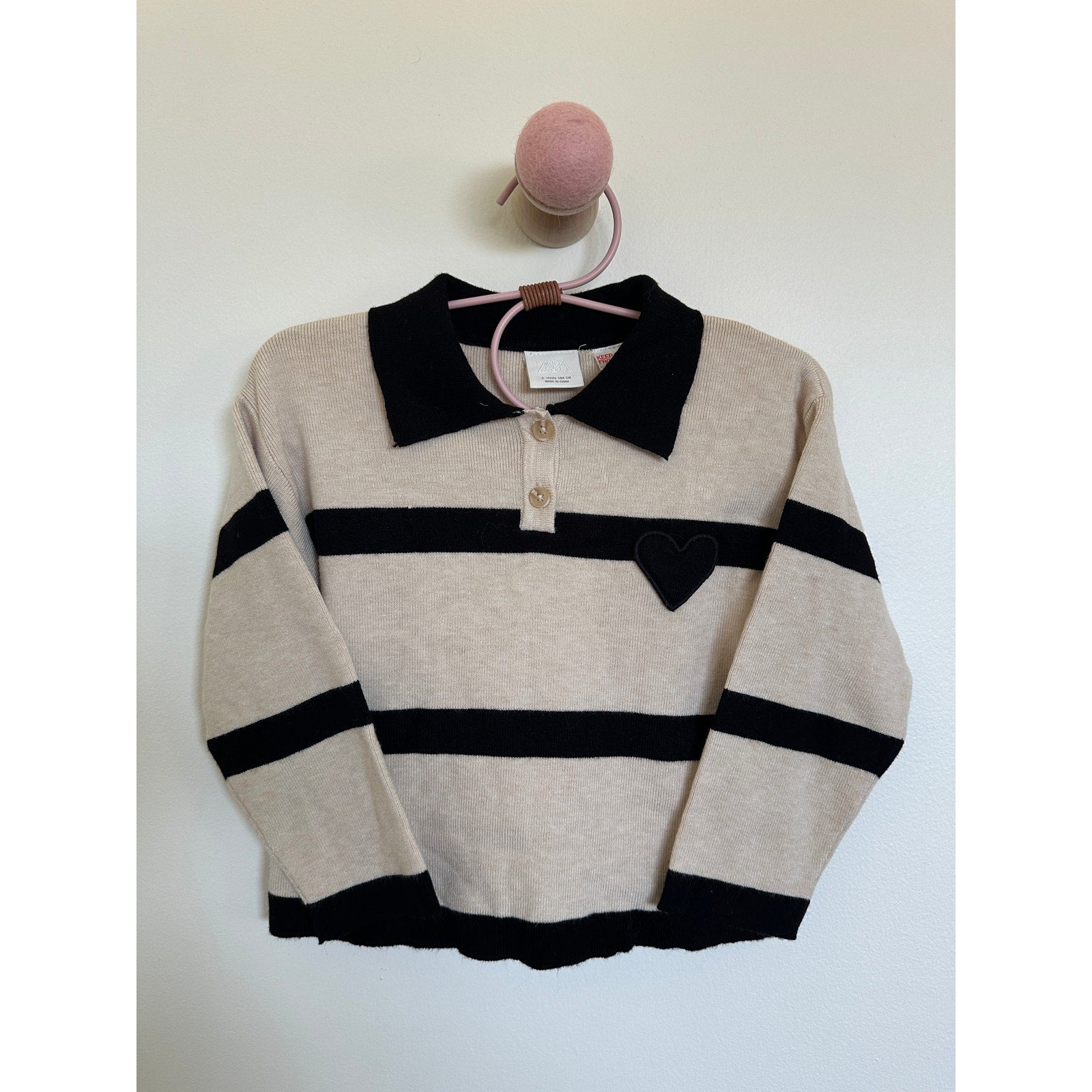 Zara Striped Heart Sweater - Laeta Kids