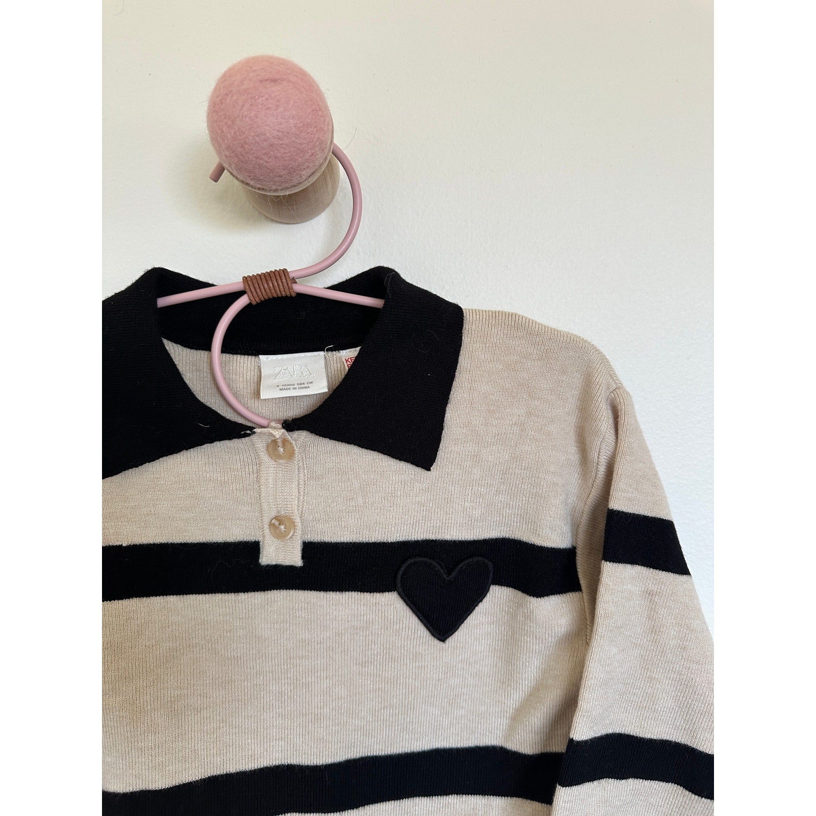 Zara Striped Heart Sweater - Laeta Kids